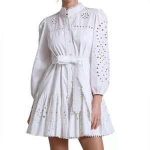 Avec Les Filles - Women's Eyelet Shirtdress - size 6